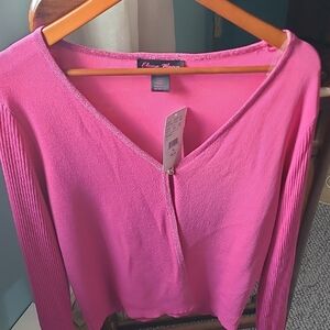 Ellen Tracy Vibrant Pink Blouse